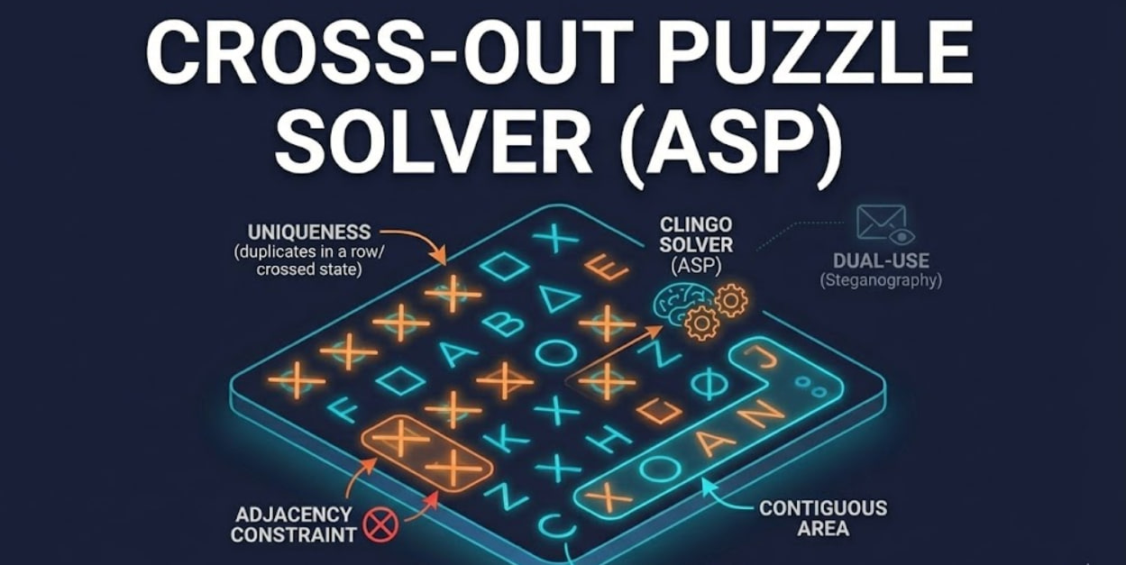 Cross-out Puzzle Solver (ASP)